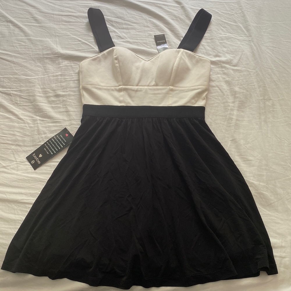 Bebe black & white dress